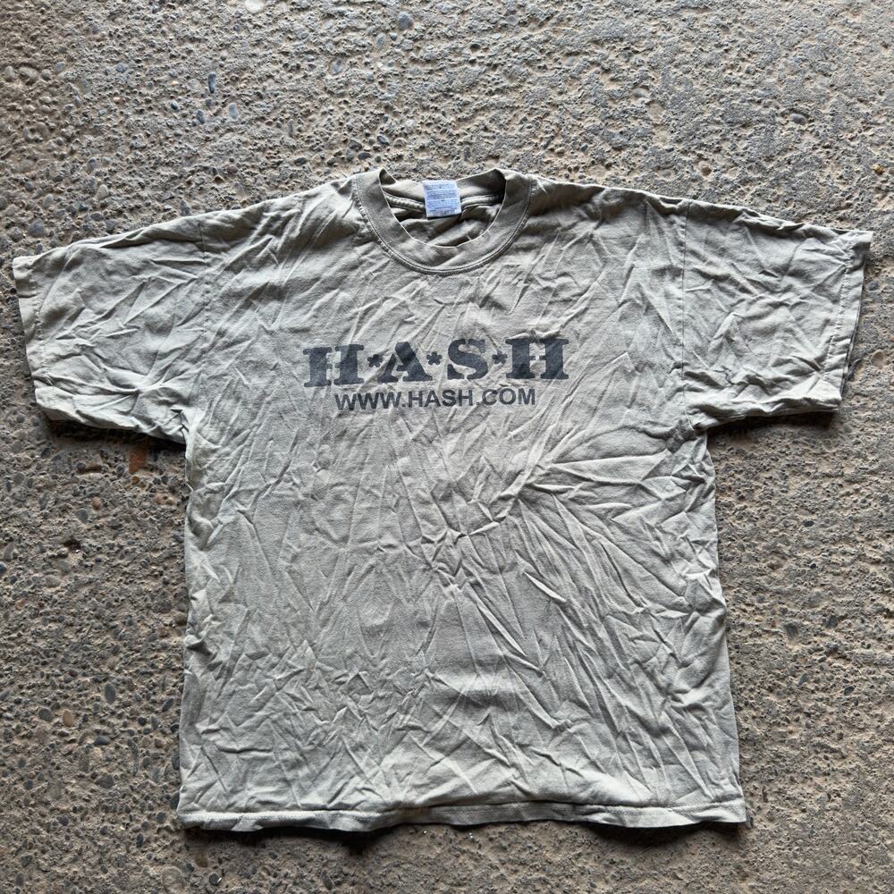 Vintage HASH MASH Parody Shirt Marijuana Smoke Men's XL 00s Tee Graphic